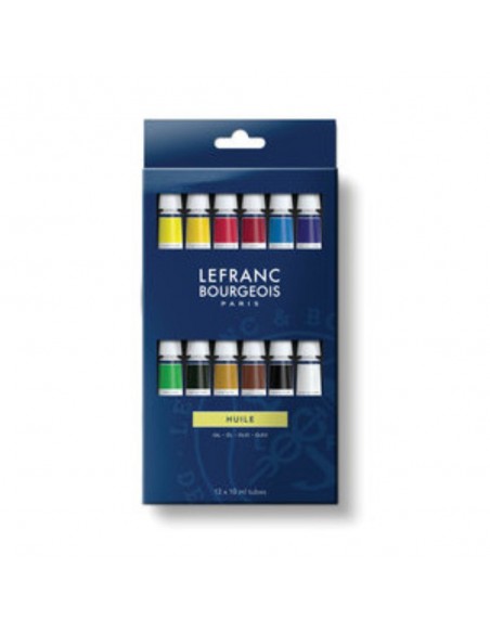 SET PINTURA AL ÓLEO FINE LEFRANC & BOURGEOIS, 12 TUBOS X 10ML