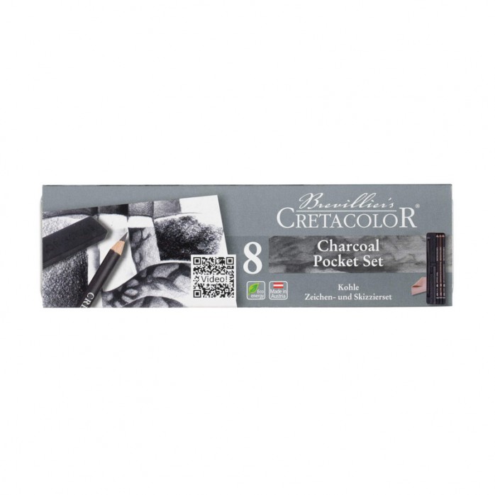 SET POCKET CARBONCILLO CRETACOLOR, 8 PZAS.,  REF. 460-08