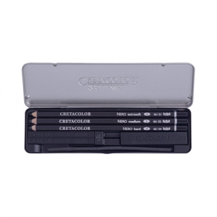 SET CRETACOLOR NERO DEEP BLACK, CARBONCILLO GRASO, REF. 400-08 2
