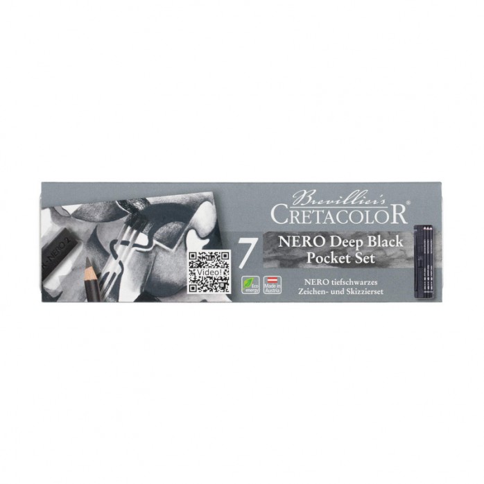 SET CRETACOLOR NERO DEEP BLACK, CARBONCILLO GRASO, REF. 400-08