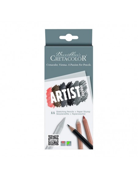LÁPICES PARA DIBUJO CRETACOLOR ARTIST STUDIO + DIFUMINO REF. 465-11