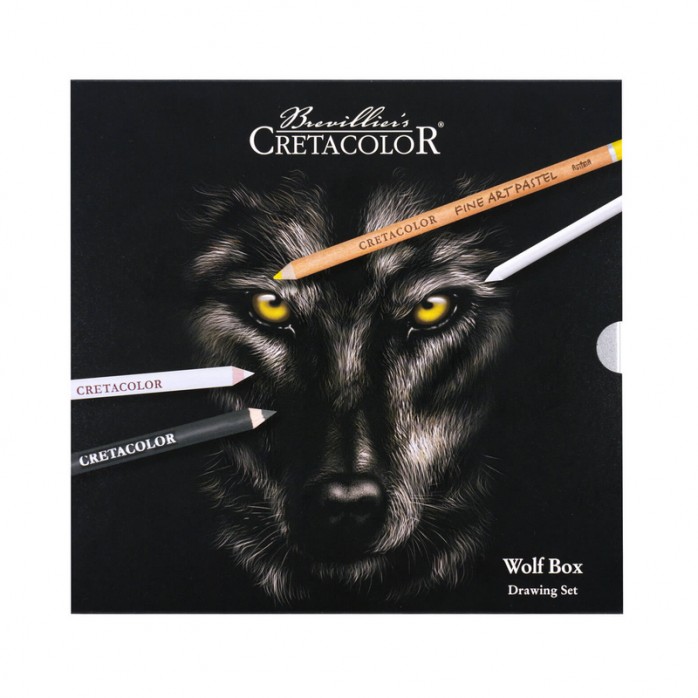 SET WOLF CRETACOLOR, NEGRO, BLANCO Y AMARILLO, 25 PZAS., REF. 91400-2602