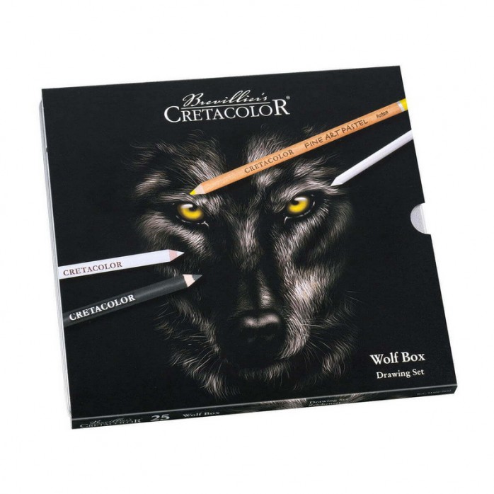 SET WOLF CRETACOLOR, NEGRO, BLANCO Y AMARILLO, 25 PZAS., REF. 91400-2602 2