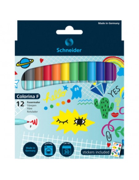 MARCADORES SCHNEIDER COLORINA PUNTA FINE CAJA X 12