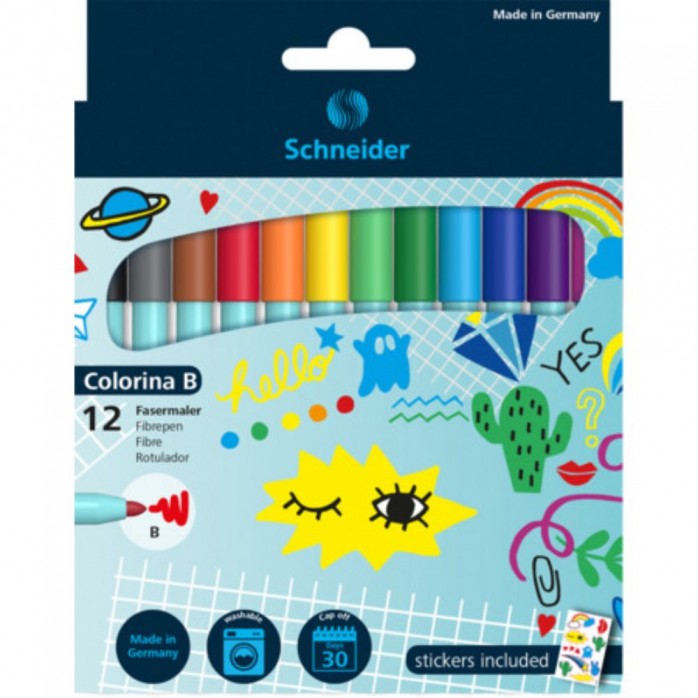 MARCADORES SCHNEIDER COLORINA PUNTA BOLD CAJA X 12