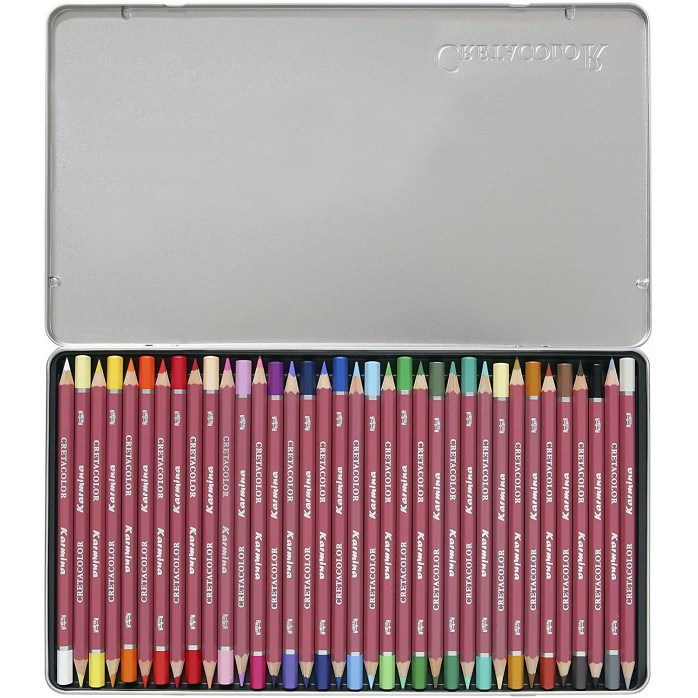 SET LÁPICES DE COLOR CLÁSICOS KARMINA CRETACOLOR, 36 COLORES, CAJA METÁLICA 2