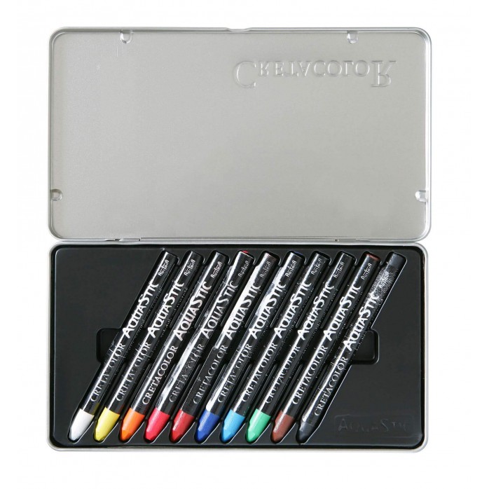 SET AQUA STIC CRETACOLOR, PASTEL GRASO ACUARELABLE X10 PIEZAS 2