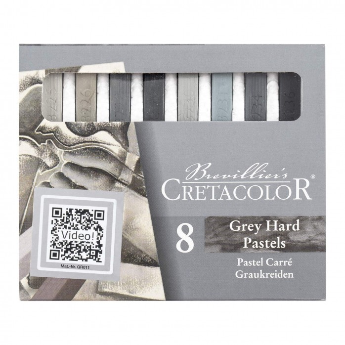 SET PASTEL SECO CARRÉ CRETACOLOR, TONOS GRISES 485-08