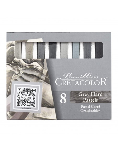 SET PASTEL SECO CARRÉ CRETACOLOR, TONOS GRISES 485-08