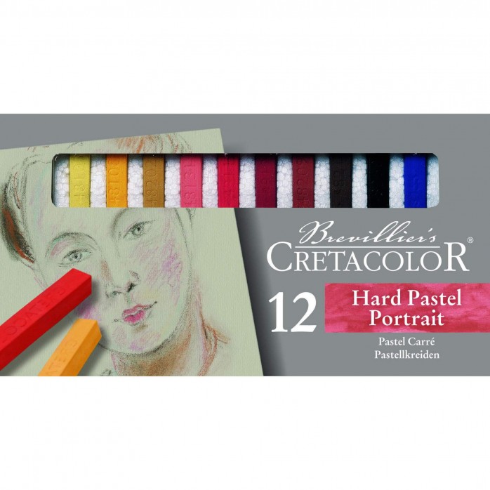 SET PASTEL SECO CARRÉ CRETACOLOR, TONOS DE RETRATO, 12 PIEZAS