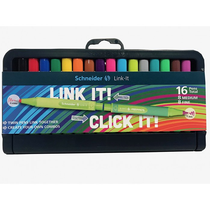 MARCADORES LINK-IT SCHNEIDER CAJA DE 16 COLORES PUNTA 0.4MM
