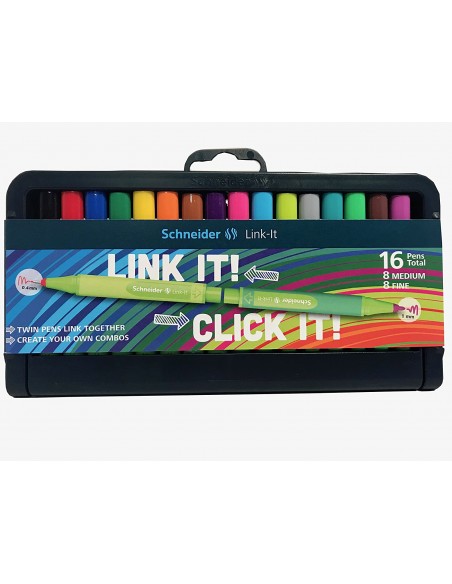 MARCADORES LINK-IT SCHNEIDER CAJA DE 16 COLORES PUNTA 0.4MM