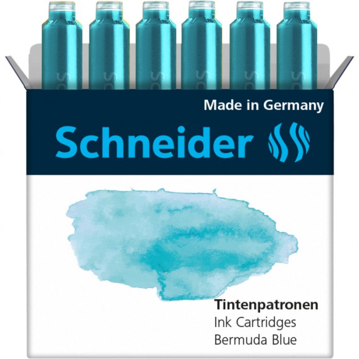 CARTUCHO PARA ESTILÓGRAFO SCHNEIDER, COLORES PASTEL, CAJA 6 PZS., DISPONIBLE EN VARIOS COLORES