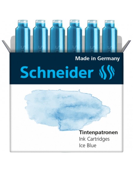 CARTUCHO PARA ESTILÓGRAFO SCHNEIDER, COLORES PASTEL, CAJA 6 PZS., DISPONIBLE EN VARIOS COLORES