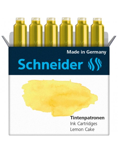 CARTUCHO PARA ESTILÓGRAFO SCHNEIDER, COLORES PASTEL, CAJA 6 PZS., DISPONIBLE EN VARIOS COLORES
