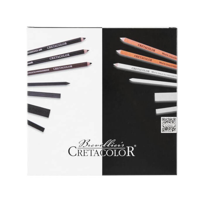 SET BLACK & WHITE CRETACOLOR, 25 PZAS, CAJA DE MADERA, REF. 400-25