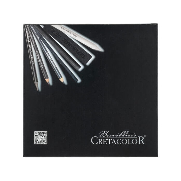 SET BLACK BOX CRETACOLOR GRAFITO Y CARBONCILLO, INLUYE BORRADOR Y DIFUMINO, 20 PZS, ESTUCHE DE MADERA 460-40