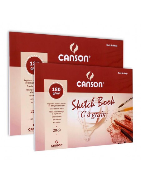 SKETCHPAD CANSON "C À GRAIN", 180 GM/2, A3, GRANO SUAVE, FÁCIL ARRANCADO, PARA DIBUJO CON MEDIOS SECOS
