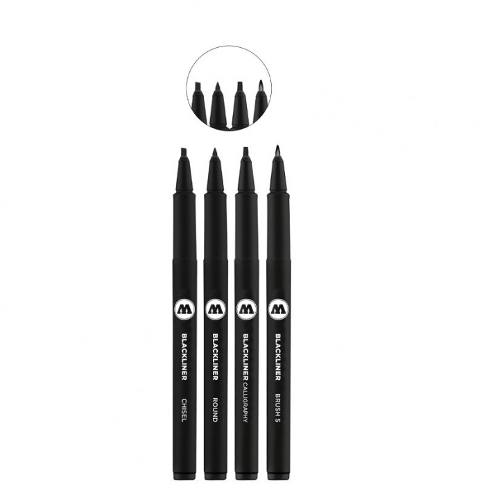 BLACKLINER MOLOTOW SIMULADORES DE RAPIDÓGRAFO, SET 3 ROUND/CHISEL/CALLIGRAPHY/BRUSH S 2