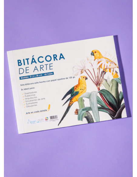BITÁCORA DE ARTE ALPEN, 60 HOJAS PAPEL OPALINA FAVINI 120 G/M2,