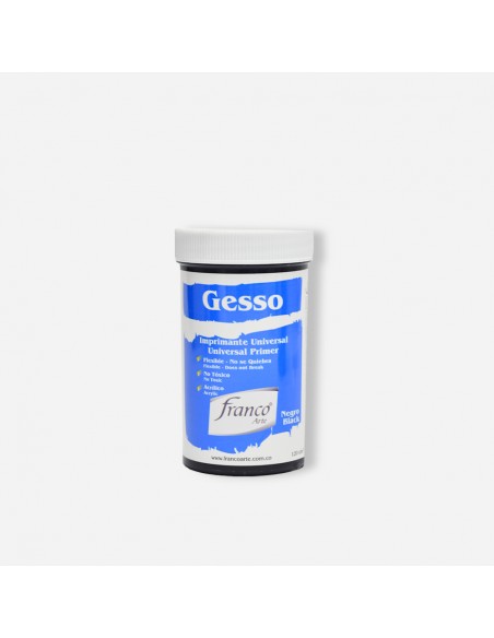 GESSO NEGRO FRANCO ARTE 120 ML, IMPRIMANTE PARA LIENZO U OTRAS SUPERFICIES