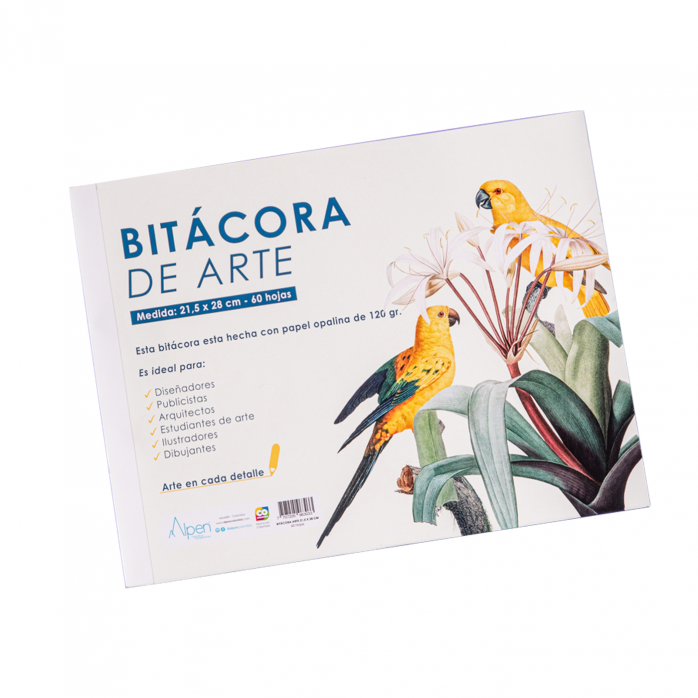 BITÁCORA DE ARTE ALPEN, 60 HOJAS PAPEL OPALINA FAVINI 120 G/M2, 2