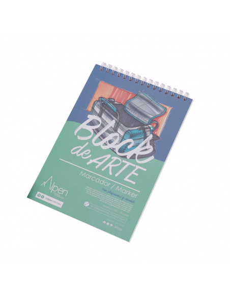 BLOCK DE ARTE MARCADOR ALPEN, 30 HOJAS PAPEL RECUBIERTO PARA MARCADOR 70 G/M2, 21.5 X 30 CM