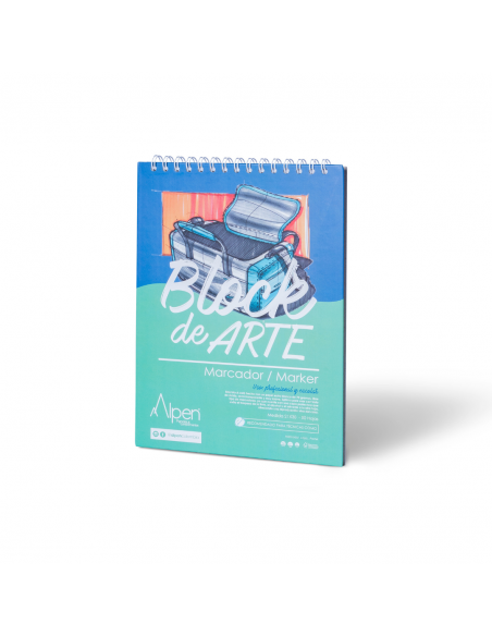 BLOCK DE ARTE MARCADOR ALPEN, 30 HOJAS PAPEL RECUBIERTO PARA MARCADOR 70 G/M2, 21.5 X 30 CM