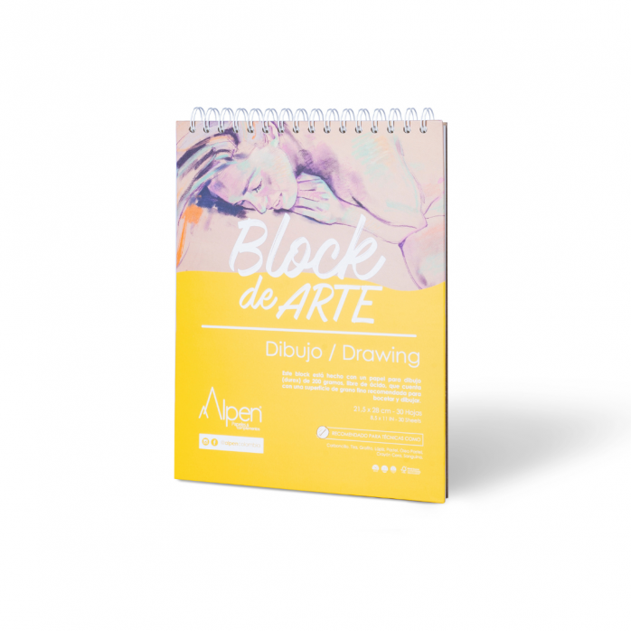 BLOCK DE DIBUJO ALPEN, 20 HOJAS, 200G/M2, DISPONIBE EN DOS TAMAÑOS