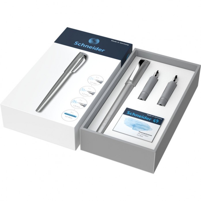 SET PLUMA FUENTE ESTILÓGRAFO SCHNEIDER CALLISSIMA, INCL. TRES PUNTAS Y CARTUCHOS DE TINTA, DISPONIBLE EN 3 COLORES
