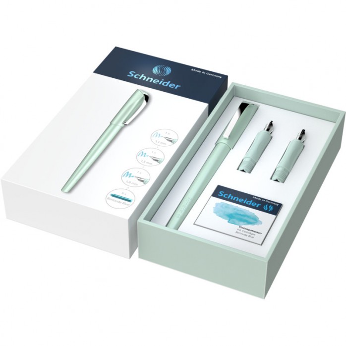 SET PLUMA FUENTE ESTILÓGRAFO SCHNEIDER CALLISSIMA, INCL. TRES PUNTAS Y CARTUCHOS DE TINTA, DISPONIBLE EN 3 COLORES 2