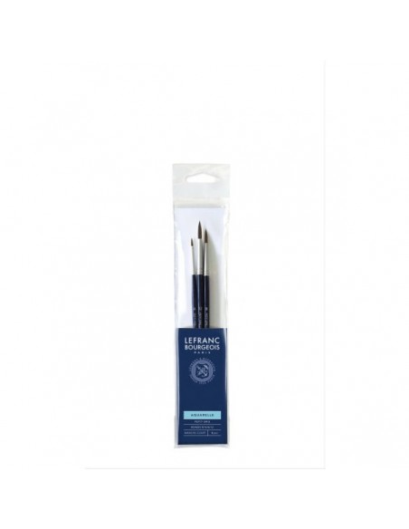 SET PINCELES PETIT GRIS LEFRANC & BOURGEOIS, IMITACIÓN DE ARDILLA, 3 REDONDOS