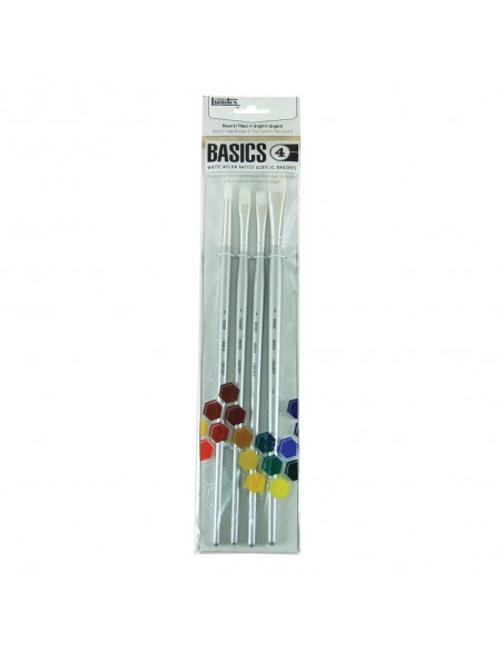 SET PINCELES BASICS LIQUITEX, PACK DE 4 PINCELES