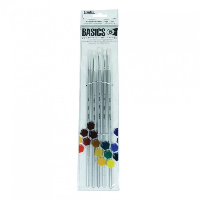 SET PINCELES BASICS LIQUITEX, PACK DE 5 PINCELES