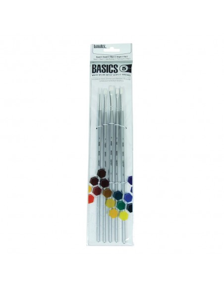 SET PINCELES BASICS LIQUITEX, PACK DE 5 PINCELES