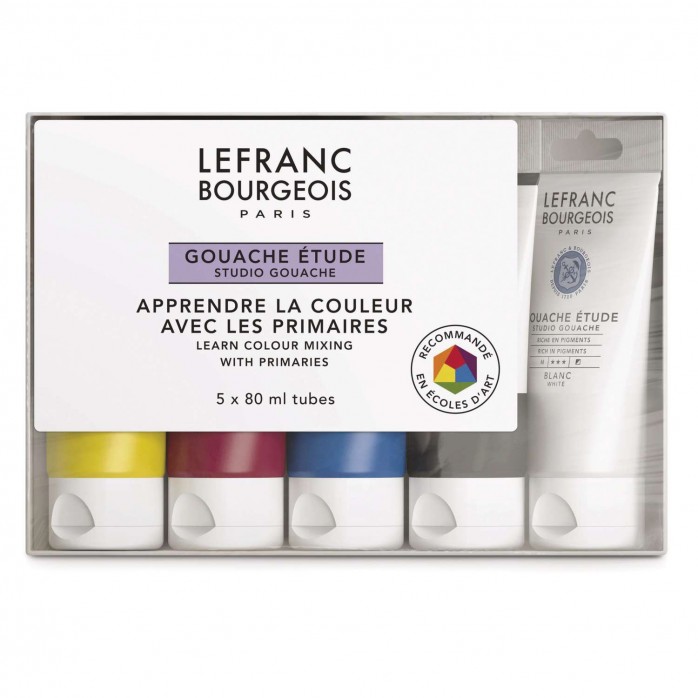 SET GOUACHE DE ESTUDIO LEFRANC & BOURGEOIS, 5 TUBOS, 80 ML