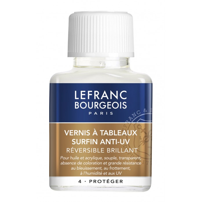 BARNIZ PARA CUADROS ANTI-UV SUPERFINO LEFRANC & BOURGEOIS, 75 ML, PARA ÓLEO Y ACRÍLICO