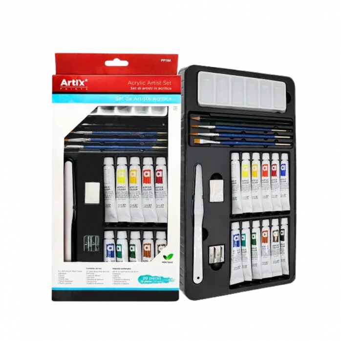SET DE ARTISTA PRINCIPIANTE (ACRÍLICO) MAINPAPER X20 PIEZAS PP195