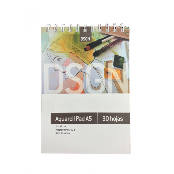 SKETCHBOOK ANILLADO DSGN 'SKETCHING PAD AQUARELL', 300 G, PARA ACUARELA, DISPONIBLE EN 3 TAMAÑOS