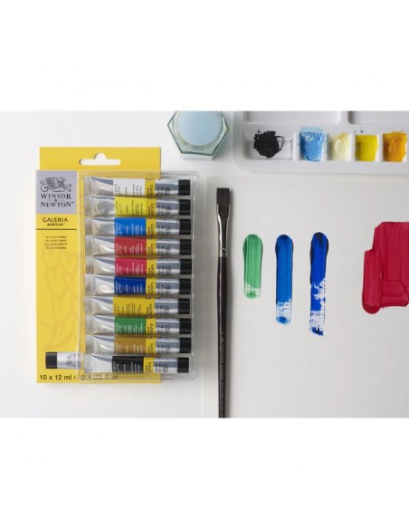 SET ACRÍLICO GALERIA WINSOR AND NEWTON, 10 X 12 ML