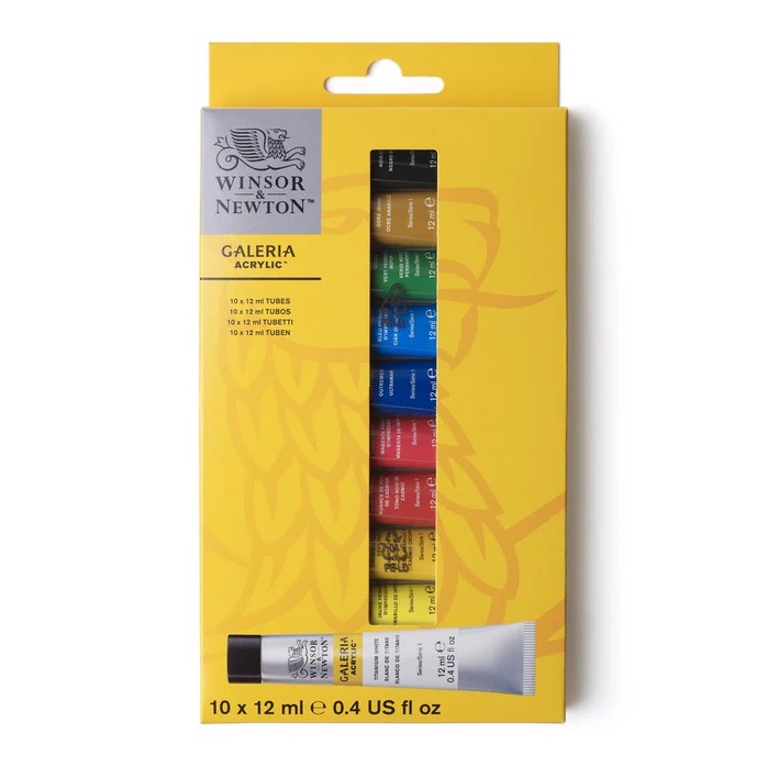 SET ACRÍLICO GALERIA WINSOR AND NEWTON, 10 X 12 ML