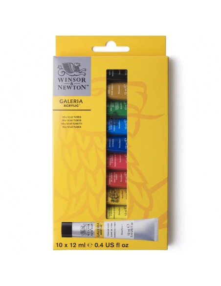 SET ACRÍLICO GALERIA WINSOR AND NEWTON, 10 X 12 ML