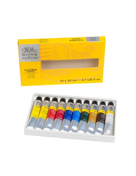 SET ACRÍLICO GALERIA WINSOR AND NEWTON, 10 X 20 ML