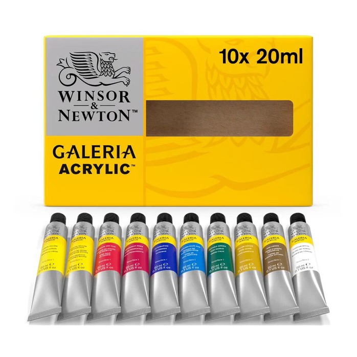SET ACRÍLICO GALERIA WINSOR AND NEWTON, 10 X 20 ML