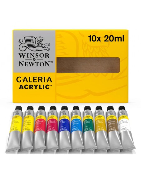 SET ACRÍLICO GALERIA WINSOR AND NEWTON, 10 X 20 ML
