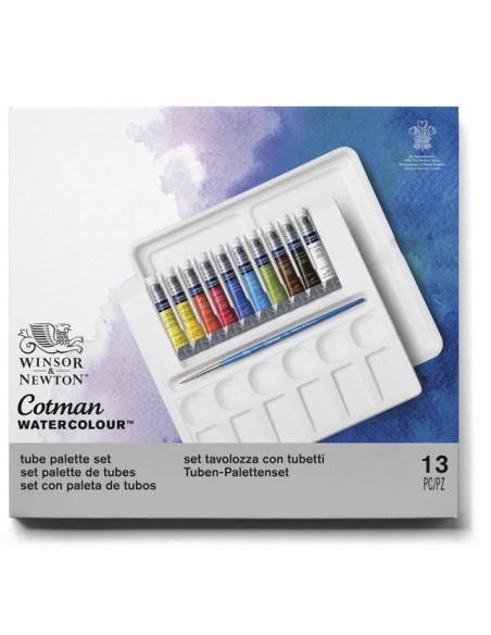 SET ACUARELA COTMAN TUBOS Y PALETA WINSOR AND NEWTON