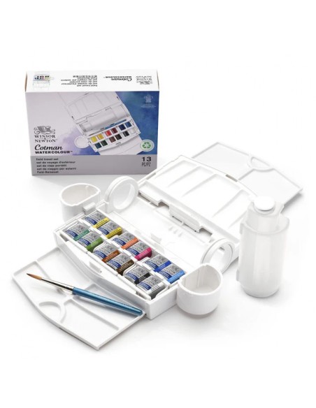 SET ACUARELA VIAJE PORTATIL COTMAN WINSOR AND NEWTON X 12
