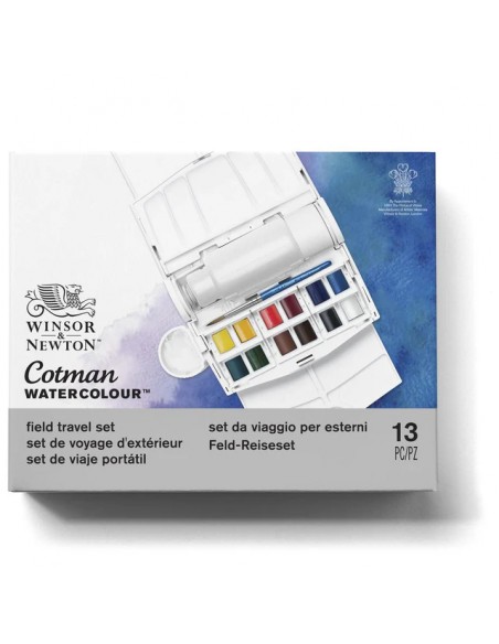 SET ACUARELA VIAJE PORTATIL COTMAN WINSOR AND NEWTON X 12