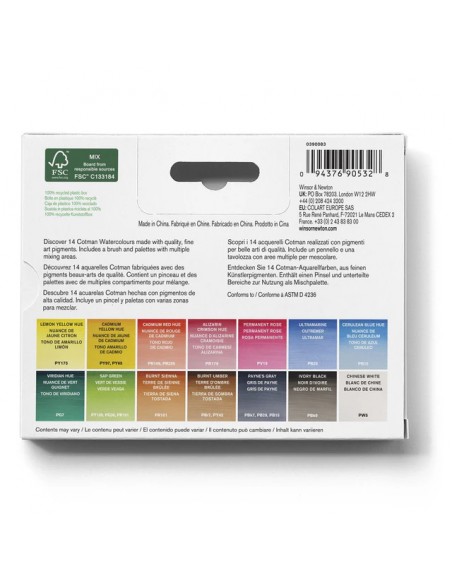 SET ACUARELA DE CAMPO COTMAN WINSOR AND NEWTON X 15