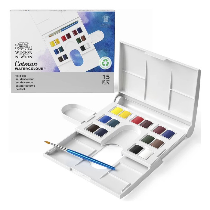 SET ACUARELA DE CAMPO COTMAN WINSOR AND NEWTON X 15